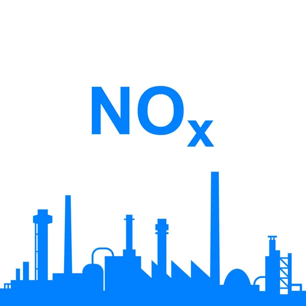 Óxidos Nitrogênio Indústria Como Ilustração Vetorial — Vetor de Stock