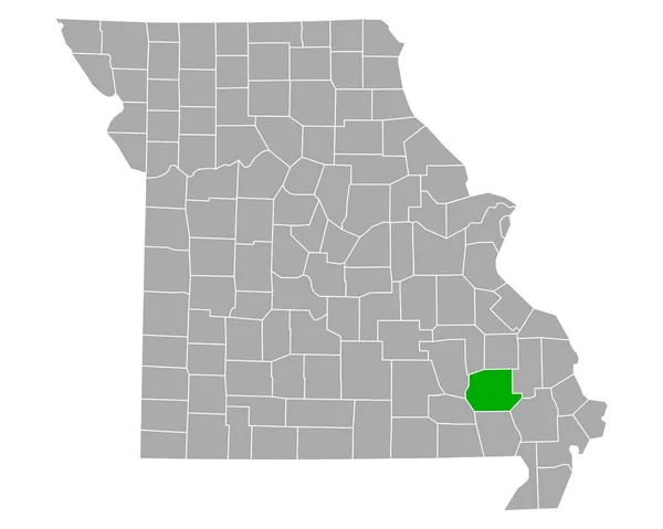 Carte Wayne Dans Missouri — Image vectorielle