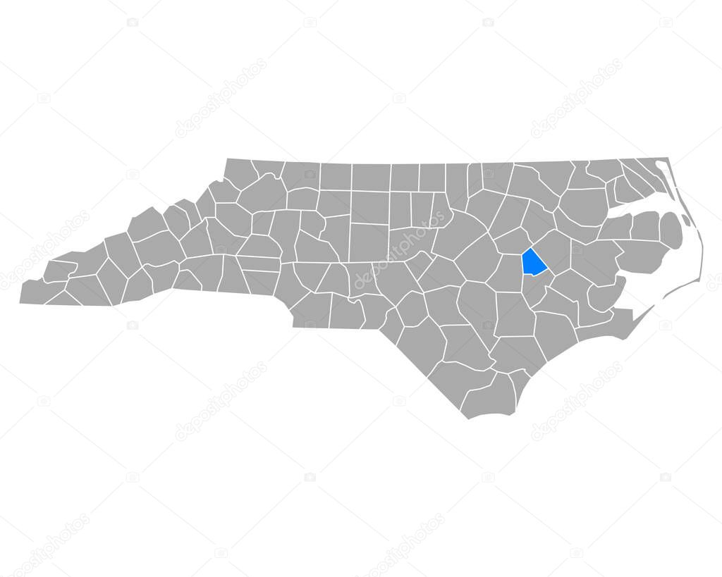 Map of Greene in North Carolina