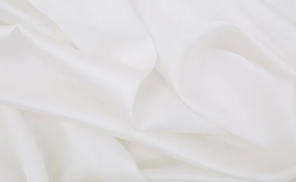 Λείο Κομψό Λευκό Μετάξι Σατέν Υφή Ύφασμα Πολυτελείας Μπορεί Χρησιμοποιηθεί — Φωτογραφία Αρχείου