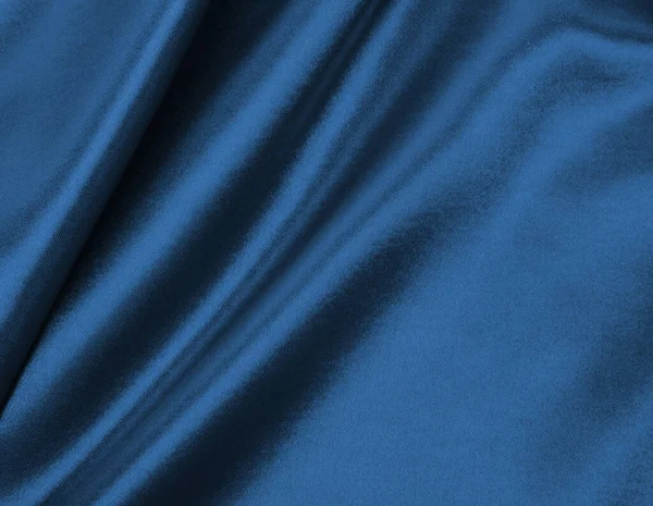 Lisse Élégante Soie Bleue Satin Texture Tissu Luxe Peut Utiliser — Photo