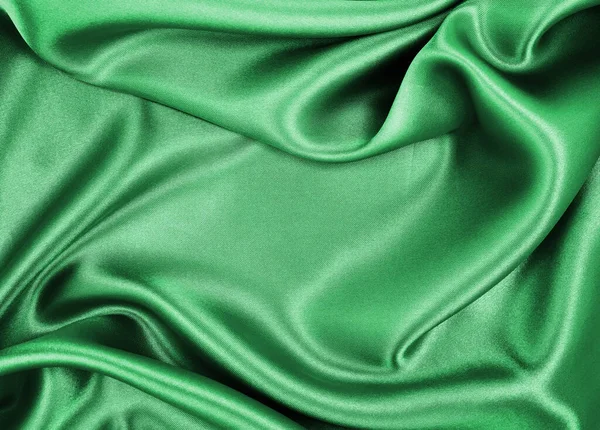 Lisse Élégante Soie Verte Satin Texture Tissu Luxe Peut Utiliser — Photo