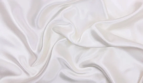 Lisse Élégante Soie Blanche Satin Texture Tissu Luxe Peut Utiliser — Photo