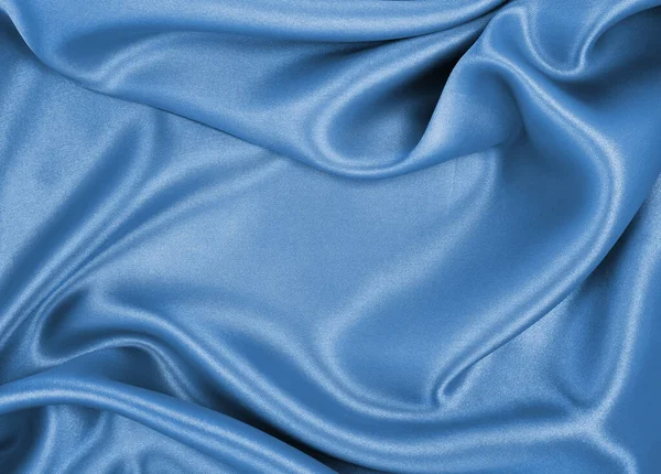 Smooth Elegant Blue Silk Satin Luxury Cloth Texture Can Use — Stock Photo, Image