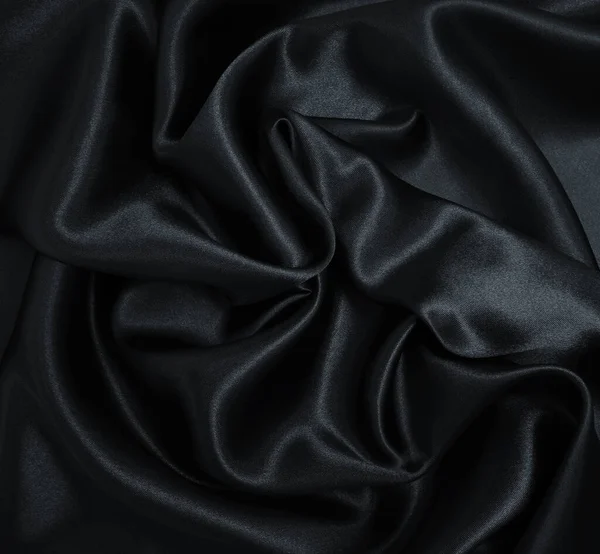 Lisse Élégante Soie Noire Texture Satinée Peut Utiliser Comme Fond — Photo