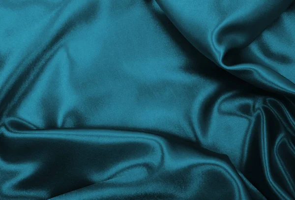 Lisse Élégante Soie Bleue Satin Texture Tissu Luxe Peut Utiliser — Photo