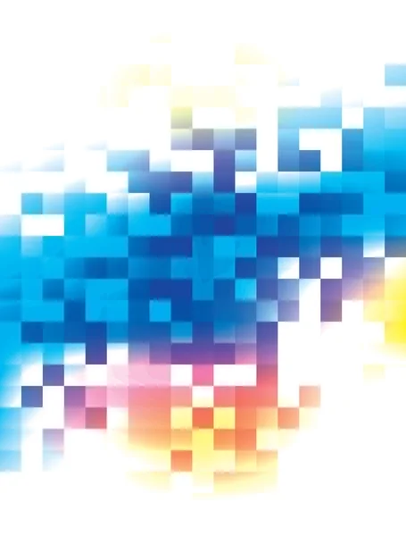 Abstracte achtergrond met kleur pixel mozaïek op wit. Groenten en fruit — Stockvector