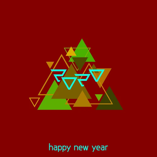 带有密实的三角形圣诞树的简单几何图案 — 图库矢量图片