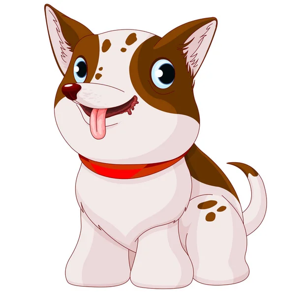 Vector Ilustración Color Adorable Cachorro Aislado Sobre Fondo Blanco — Vector de stock