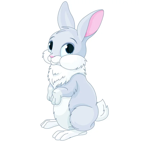 Schattige Bunny Geïsoleerd Witte Achtergrond — Stockvector