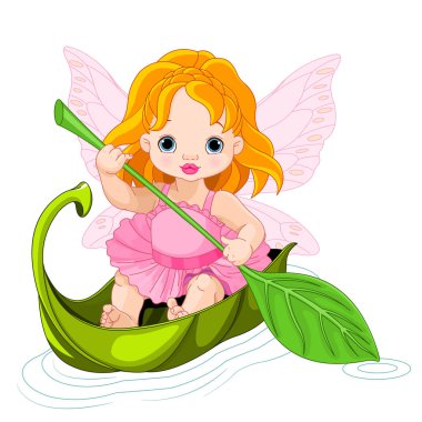 beyaz arka plan üzerinde izole yeşil tekne peri