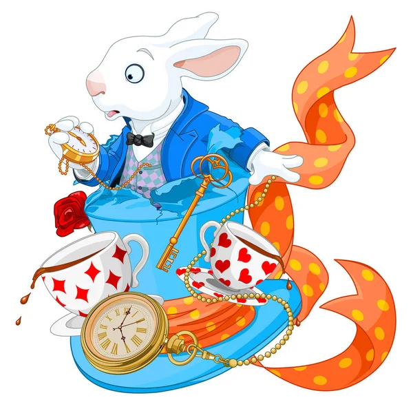 Vector Illustration Fairy Rabbit White — Stock Vector