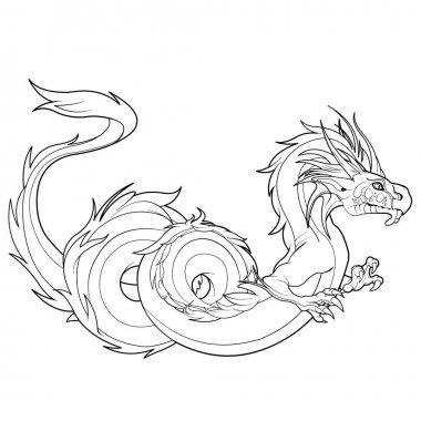 Büyük Ateş Ejderha siyah beyaz