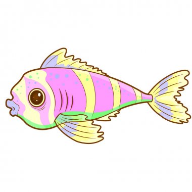 Sevimli egzotik balık İllüstrasyon