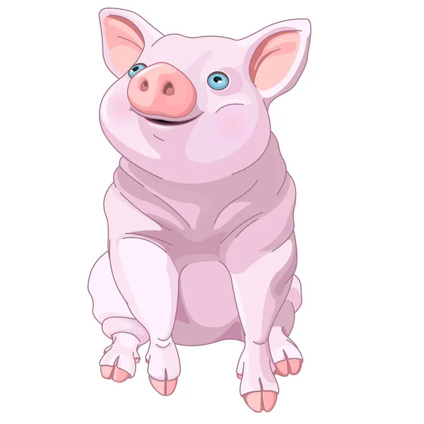 재미있는 행복한 돼지의 일러스트 스톡 벡터