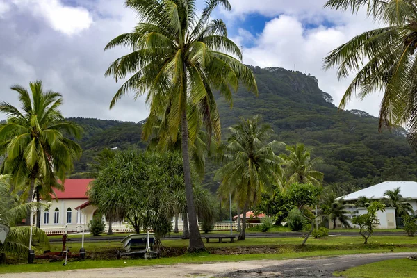 Montanha Vegetação Tropical Ilha Papeete Grupo Leeward Das Ilhas Sociedade — Fotografia de Stock