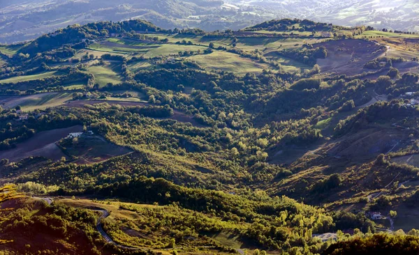 Nézd Több Zöld Dombok San Marino Köztársaság Olaszország — Stock Fotó
