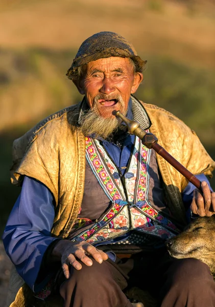 China Dongchuan Yunnan Province November 2018 Ouderen Vrolijke Chinese Boer — Stockfoto