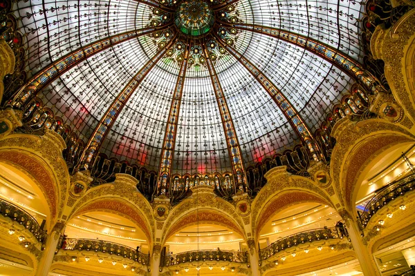 Galeride Ünlü Cam Kubbenin Bir Parçası Olan Fayette Paris Teki — Stok fotoğraf