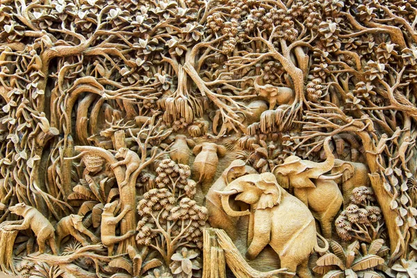 Sezione Antica Arte Murale Legno Proveniente Dalla Thailandia Produzione Cose — Foto Stock