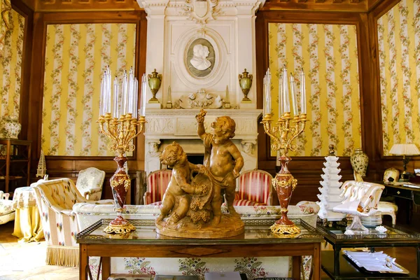 France Bordeaux May 2019 Luxury Golden Interior Baroque Style Antique — Stock Photo, Image