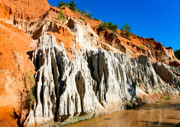 Canyon Red River Shores Colored Sandstone Vietnam — Stock Photo, Image