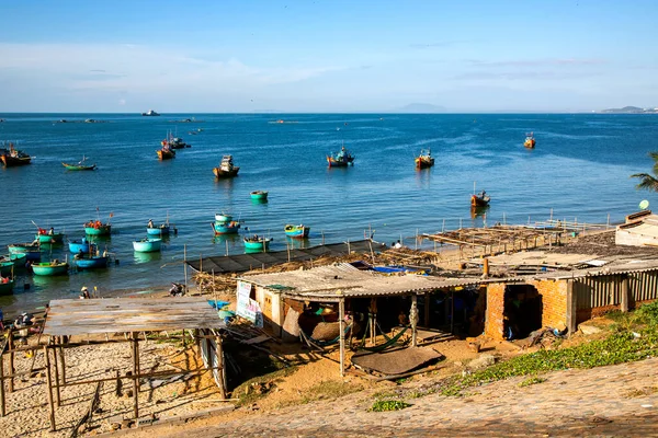 Vietnã Mui Novembro 2016 Muitos Barco Tradicional Vietnamita Forma Cestas — Fotografia de Stock