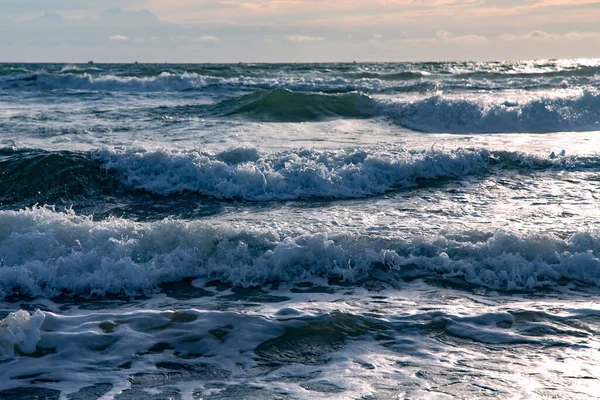 Хвилі Після Шторму Південно Китайському Морі Заході Сонця Муй Єтнам — стокове фото