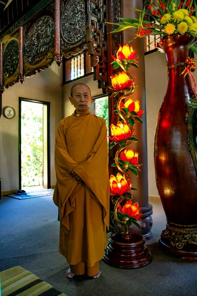 Vietnam Lat November 2016 Monk Truc Lam Lat Zen Monastery — Stock Fotó