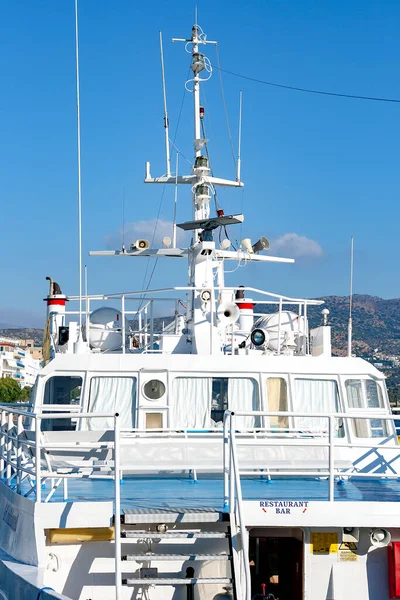 Greece Crete September 2012 Restaurant Bar Snow White Yacht Aegean — Stock Photo, Image