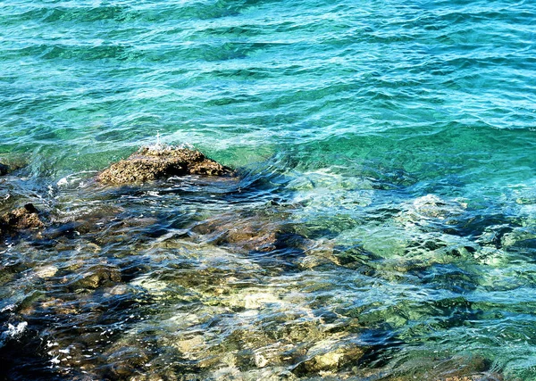 Голубая Чистая Вода Крите Эгейском Море Греция — стоковое фото