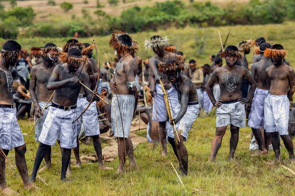 Indonesia Papua New Guinea Wamena Irian Jaya Αυγουστου 2018 Αβορίγινες — Φωτογραφία Αρχείου