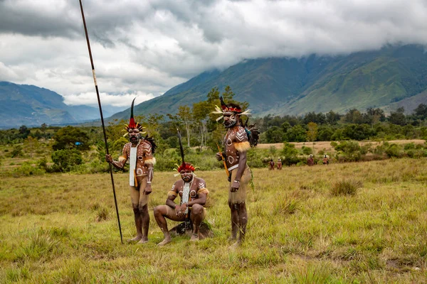 Indonesia Papua Nueva Guinea Wamena Irian Jaya Agosto 2018 Papuanos — Foto de Stock