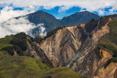 Great ridge of mountains with corrosion in Papua Province, New Guinea, Indonesia clipart