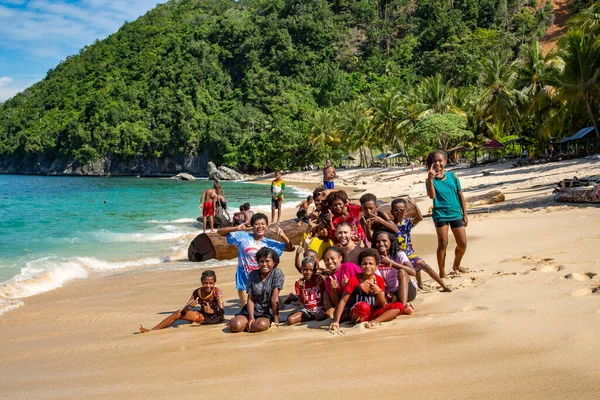 Papua Nueva Guinea Jayapura Agosto 2019 Niños Divertidos Indonesios Son — Foto de Stock