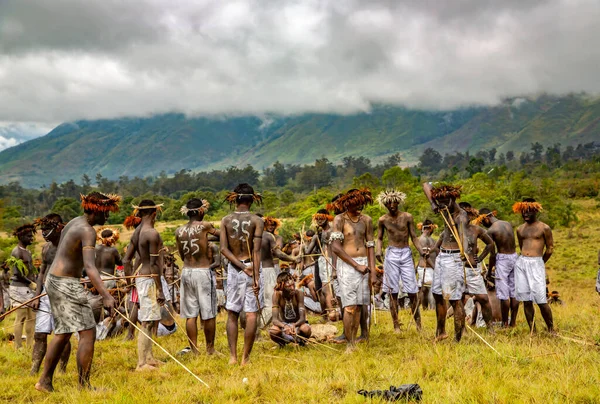 Indonesia Papua New Guinea Wamena Irian Jaya Αυγουστου 2018 Αβορίγινες — Φωτογραφία Αρχείου