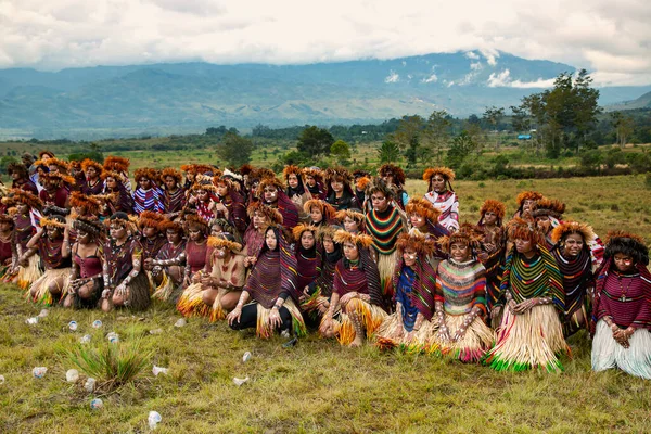 Indonésia Papua Nova Guiné Wamena Irian Jaya Agosto 2019 Jovens — Fotografia de Stock