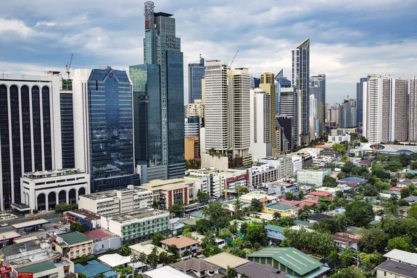 Philippines Manila Diciembre 2019 Modernos Edificios Varios Pisos Centro Negocios — Foto de Stock