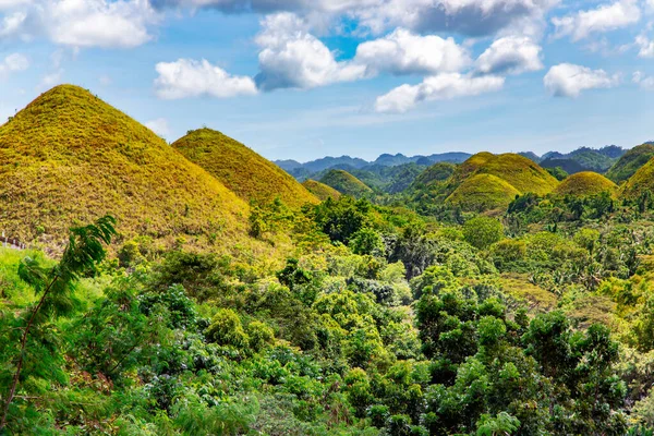 Widok Chocolate Hills Wyspie Bohol Filipiny — Zdjęcie stockowe