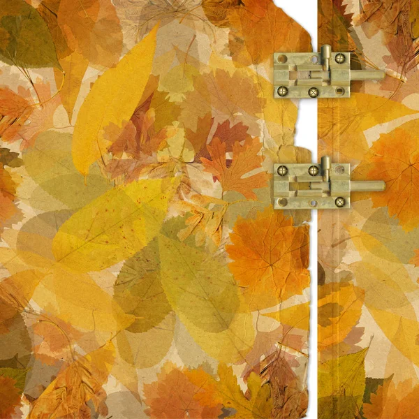 Kleurrijke Herfst Gebladerte Chaotische Orde Een Abstracte Achtergrond Met Vintage — Stockfoto