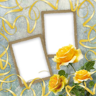 Güzel sarı yeşil yaprakları ile soyut çok renkli arka plan üzerinde yükseldi.