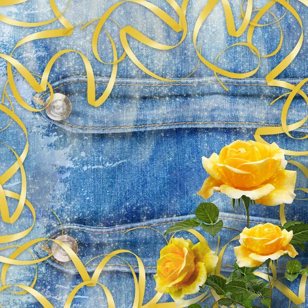 Gyönyörű Sárga Rózsa Levelei Tarka Absztrakt Háttér — Stock Fotó