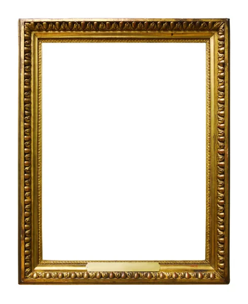 Picture Gold Wooden Frame Design White Isolated Background — Stock Photo, Image