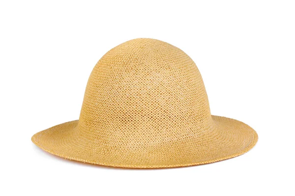 Летняя Соломенная Шляпа Белом Фоне — стоковое фото