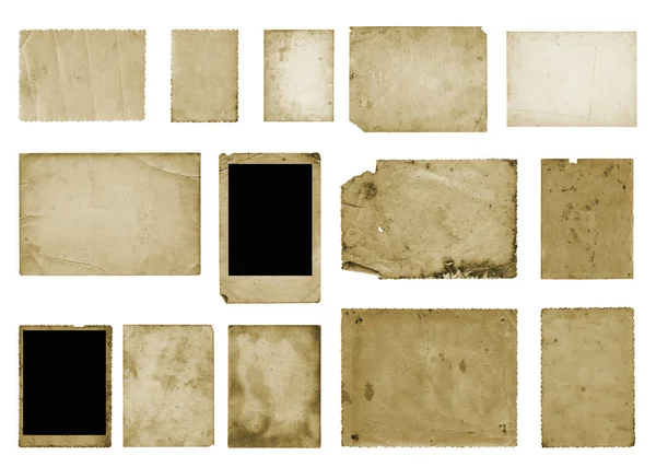 孤立した白地の古いビンテージの汚い写真ポストカードのセット — ストック写真