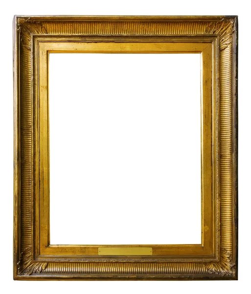 Picture gold wooden frame for design on isolated background — Stock Photo, Image