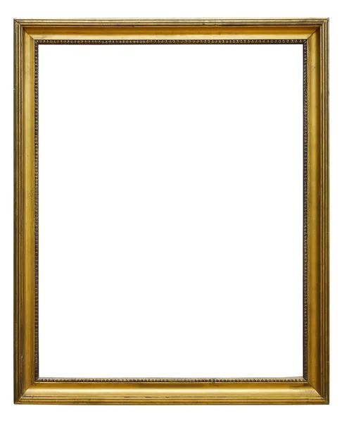 Picture gold wooden frame for design on isolated background — Stock Photo, Image