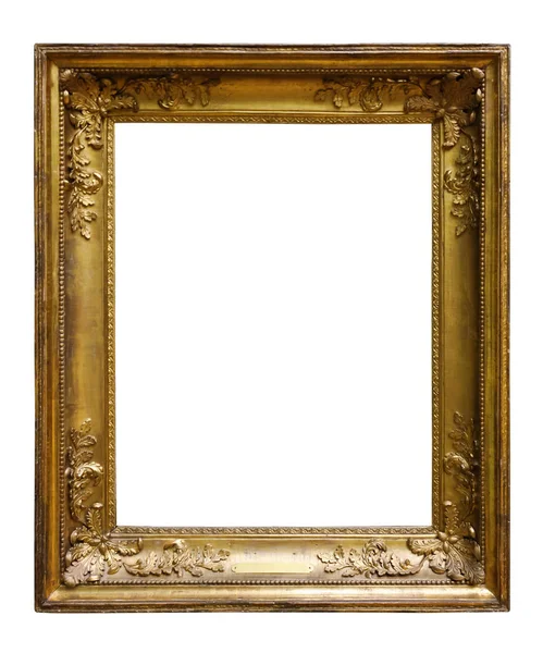 Картина дерев'яна орнаментальна рамка для дизайну на білому ізольованому фоні — стокове фото