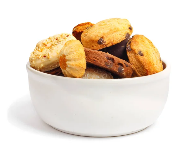 Gustosi biscotti freschi su sfondo isolato — Foto Stock