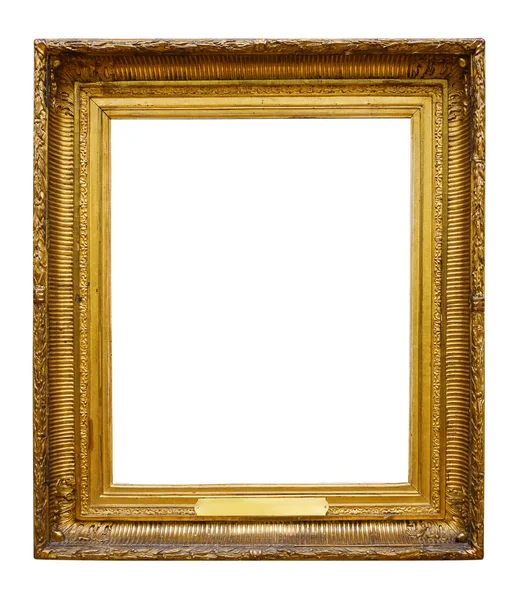 Картина дерев'яна орнаментальна рамка для дизайну на білому ізольованому фоні — стокове фото
